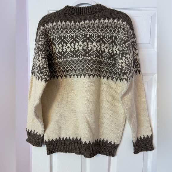 NWT Urban Outfitters, Urban Renewal fair isle sweater, cream and brown - Picture 2 of 8